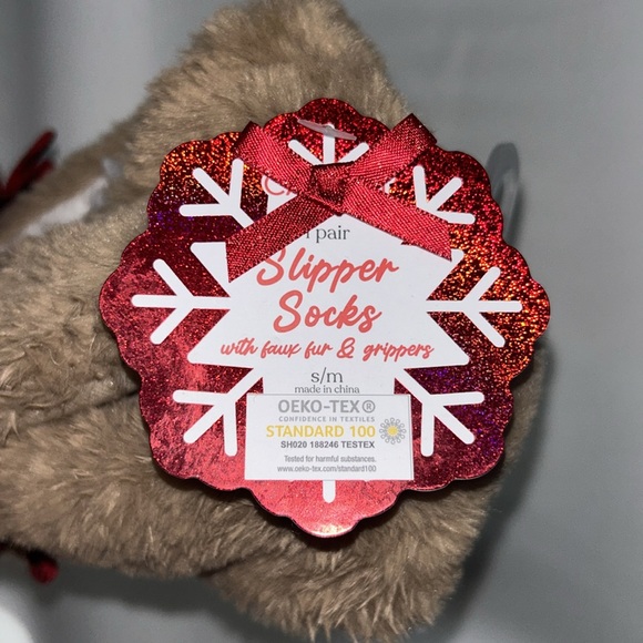 {Boscov’s} Reindeer Slipper Socks with non-slip grippers - New with Tags, Gift - Picture 5 of 6